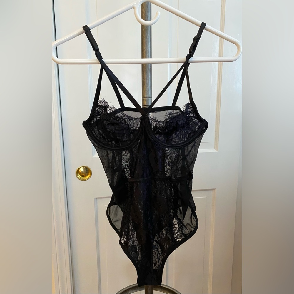Fashion Nova Somebody To Love Lace Teddy Bodysuit, Black, Size Small, NWT